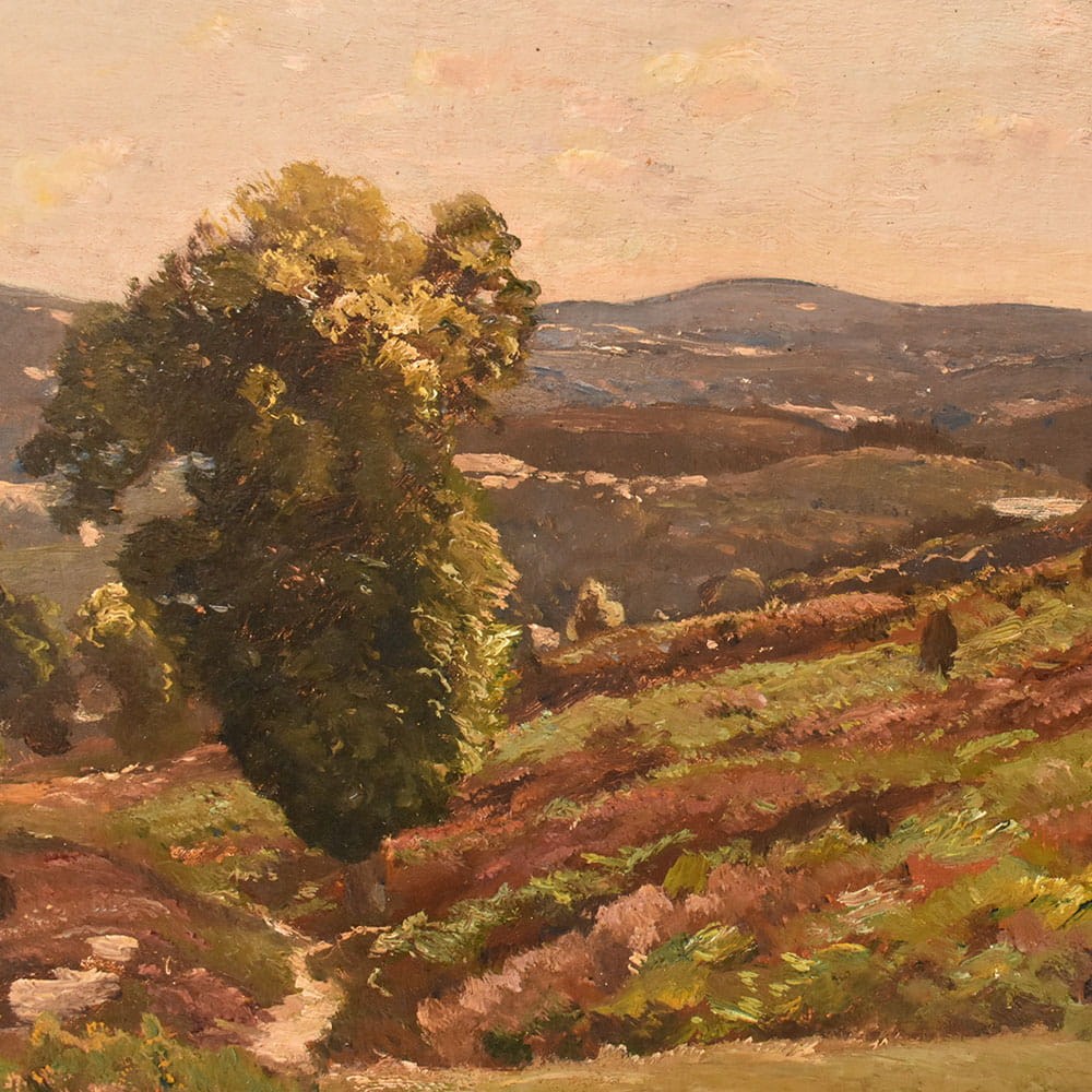 QP773 6 antique oil painting landscape natural painting XIX